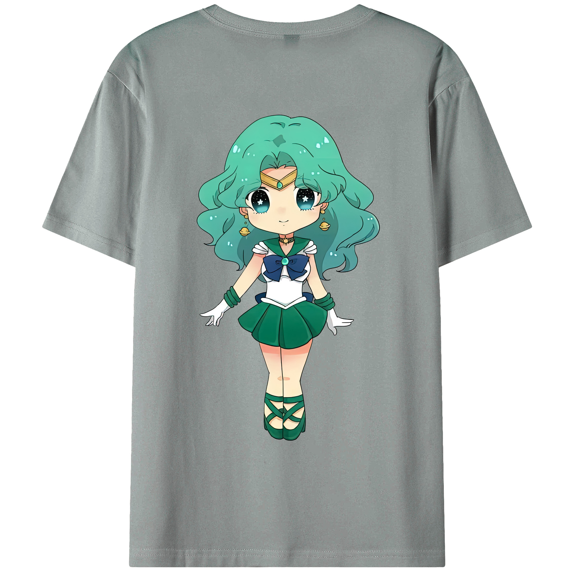 （画像用） 美少女戦士セーラームーン 海王 みちる（かいおう みちる） Sailor Moon Kaiou Michiru 綿100％ メンズ半袖Tシャツ（バックプリント） 通気性